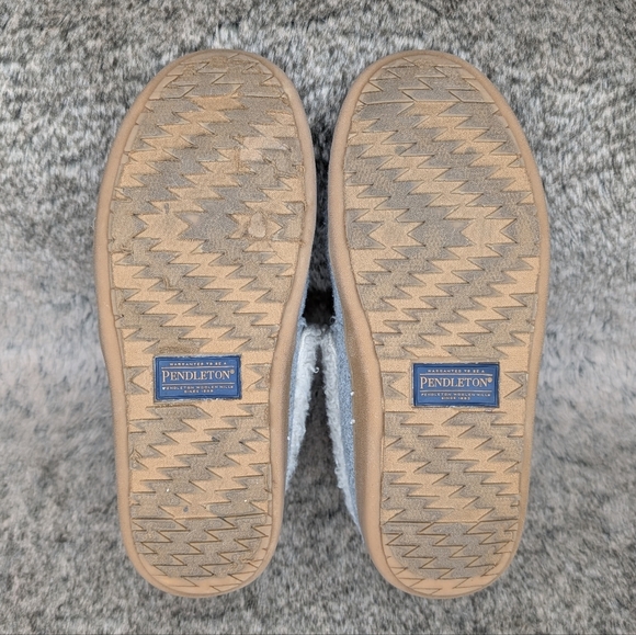 Pendleton Caravan Cabin Fold Wool Slipper Grey Women's 8 - Picture 11 of 12